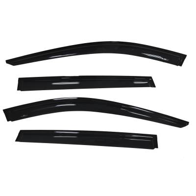 TrailFX - TrailFx 4827H 4PC Window Vents Low Profile Tape-On Smoke Acrylic