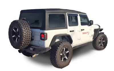 TrailFX - TrailFX JL05RF Fender Flare Flat 5.5" Tire Cover Black 1.5" Tubing w LED Pair