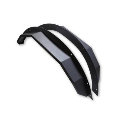 TrailFX - TrailFX BR014T Matte Black Angled Tube Fender Flares 4.75" Tire Coverage Pair