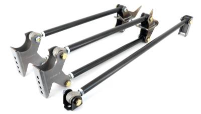 Ridetech - Ridetech 18988899 4-Link Parallel Diagonal Link Shock Mounts R-Joint Black Kit