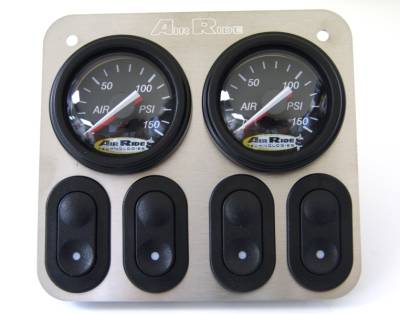 Ridetech - Ridetech 31194000 4-Way 12V Analog Control Panel Pressure Gauge Paddle Switch