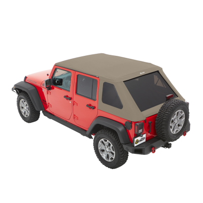 Bestop - Bestop 54923-74 Trektop Glide Slantback Soft Top for 07-18 Jeep Wrangler JK 4DR