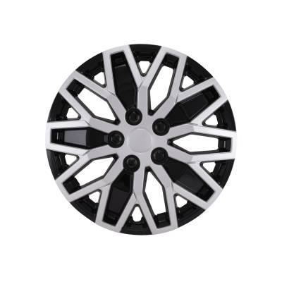 Coast To Coast - Coast To Coast 105116SB 16" 10 U-Spoke Black/Silver Wheel Cover 4pc Universal