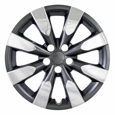 Coast To Coast - Coast To Coast IWC51316CC 16" 8 Spoke Chrome/Charcoal Wheel Cover 4pc