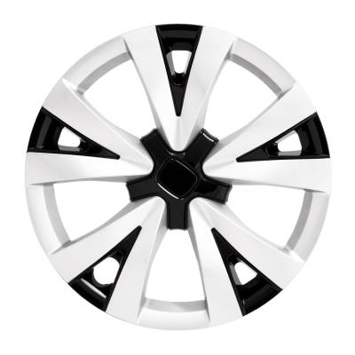 Coast To Coast - Coast To Coast IWC55916SB 16" 5 V Spoke Black/Silver Wheel Cover 4pc