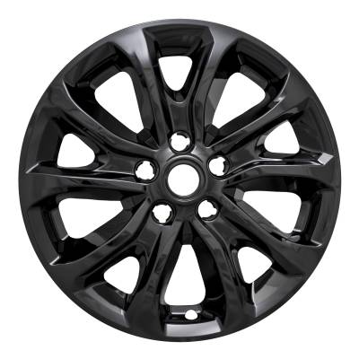 Coast To Coast - Coast To Coast IWCIMP409BLK 17" 5 V-Spoke Snap-On Wheel Skin Gloss Black 4pc