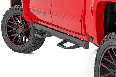 Rough Country Suspension Systems - Rough Country 11018 SRL2 Drop Step Nerf Bars Blk for 07-18 Silverado/Sierra Crew