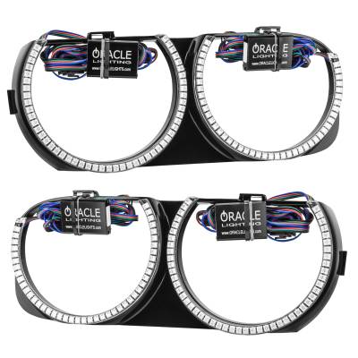 Oracle Lighting - Oracle 7739-334 Pre-Installed Halo Headlight Bezels ColorSHIFT w/o Controller