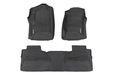 Rough Country Suspension Systems - Rough Country FF-21413 Fr/Rr Floor Liners Black for 14-18 Silverado/Sierra Crew