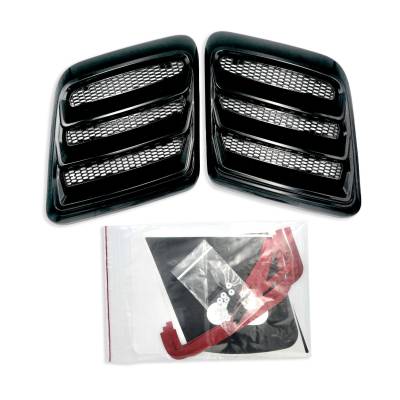 Roush Performance - Roush Performance 422325 Hood Heat Extractor Vents Gloss Black for 18-23 Mustang