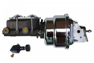 Leed Brakes - Leed Brakes PBKT1031 Power Booster Kit 7" Dual 1" Bore Master Adj Valve Chrome