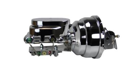 Leed Brakes - Leed Brakes PBKT1046 8" Dual 1-1/8" Flat Top Disc/Disc Chrome Power Booster Kit