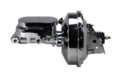 Leed Brakes - Leed Brakes 2F6 9" Power Booster 1-1/8" Bore Flat Top Master Chrome