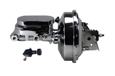 Leed Brakes - Leed Brakes 2F605 9" Power Booster 1-1/8" Bore Flat Top Master Adj. Valve Chrome