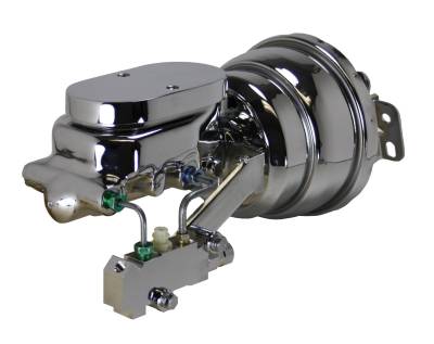 Leed Brakes - Leed Brakes 2L6B4 7" Dual Power Booster 1-1/8" Bore Master Disc/Disc Chrome