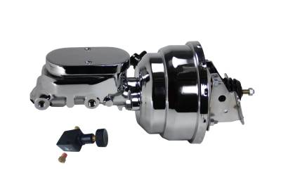 Leed Brakes - Leed Brakes 2N605 8" Dual Power Booster 1-1/8" Bore Master Valve Chrome