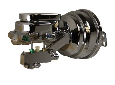 Leed Brakes - Leed Brakes 2N6B4 8" Dual Power Booster 1-1/8" Bore Master Disc/Disc Chrome