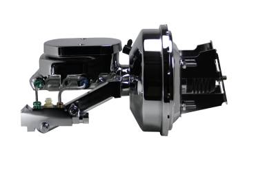Leed Brakes - Leed Brakes 4F6B2 9" Power Booster 1-1/8" Bore Flat Top Master Disc/Drum Chrome