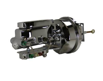 Leed Brakes - Leed Brakes 6JF92 7" Power Booster 1" Bore Flat Top Master Disc/Drum Chrome