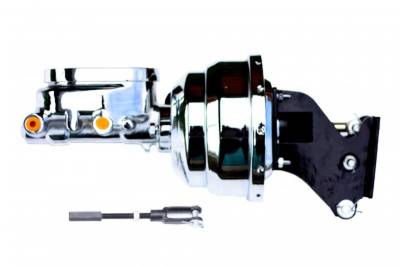 Leed Brakes - Leed Brakes 796 8" Dual Power Booster 1-1/8" Bore Flat Top Master Chrome