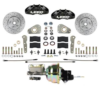 Leed Brakes - Leed Brakes BFC0026-Y307X Power Front Kit w/Drilled Rotors & Black Calipers