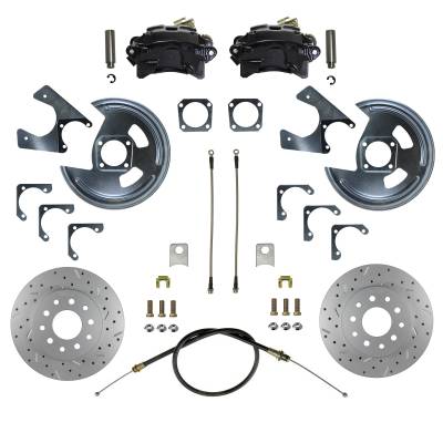 Leed Brakes - Leed Brakes BRC1002X Rear Disc Brake Kit w/Drilled Rotors & Black Calipers