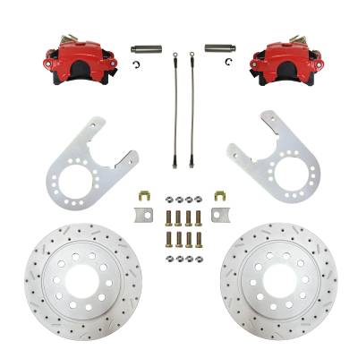 Leed Brakes - Leed Brakes RRC6003X Rear Disc Brake Kit w/Drilled Rotors & Red Calipers