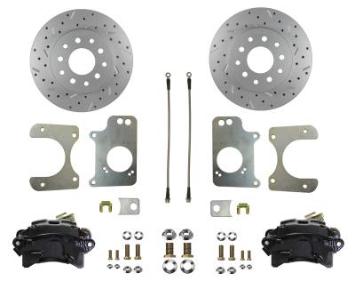Leed Brakes - Leed Brakes BRC1009X Rear Disc Brake Kit w/Drilled Rotors & Black Calipers