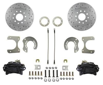 Leed Brakes - Leed Brakes BRC2001X Rear Disc Brake Kit w/Drilled Rotors & Black Calipers