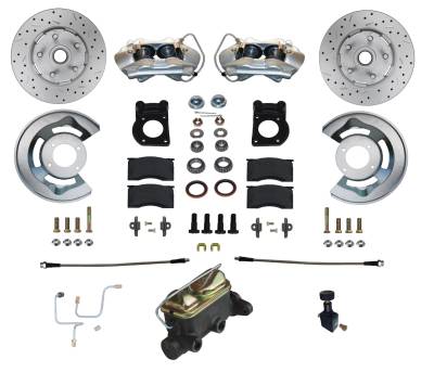 Leed Brakes - Leed Brakes FC0001-405X Manual Front Kit w/Drilled Rotors & Zinc Plated Calipers