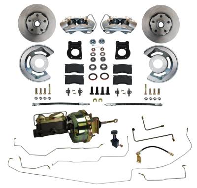 Leed Brakes - Leed Brakes FC0001-H405ALK Power Front Kit w/Plain Rotors & Pre-Bent Lines