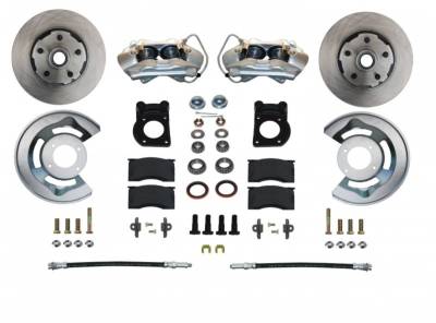 Leed Brakes - Leed Brakes FC0002SM Spindle Kit w/Plain Rotors & Zinc Plated Calipers