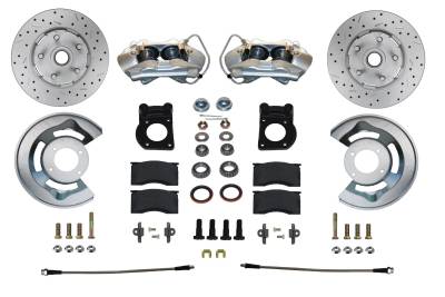Leed Brakes - Leed Brakes FC0002SMX Spindle Kit w/Drilled Rotors & Zinc Plated Calipers