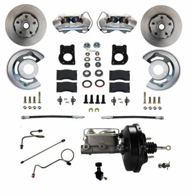 Leed Brakes - Leed Brakes FC0004-W405 Power Front Kit w/Plain Rotors & Zinc Plated Calipers