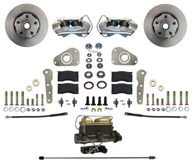 Leed Brakes - Leed Brakes FC0025-405P Power Front Kit w/Plain Rotors & Zinc Plated Calipers