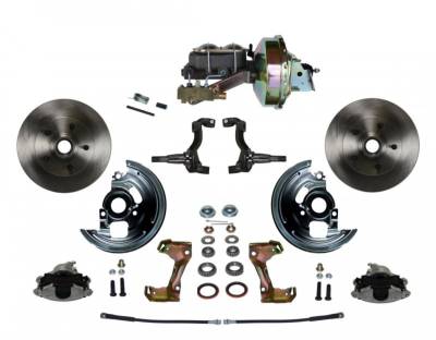 Leed Brakes - Leed Brakes FC1002-E1A1 Power Front Kit w/Plain Rotors & Zinc Plated Calipers