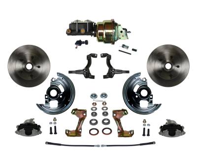 Leed Brakes - Leed Brakes FC1002-K105 Power Front Kit w/Plain Rotors & Zinc Plated Calipers