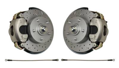 Leed Brakes - Leed Brakes FC1002SMX Spindle Kit w/Drilled Rotors & Zinc Plated Calipers