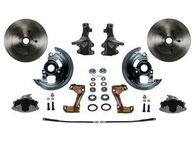 Leed Brakes - Leed Brakes FC1003SM 2" Drop Spindle Kit w/Plain Rotors & Zinc Plated Calipers