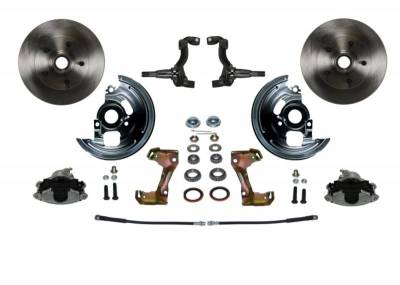 Leed Brakes - Leed Brakes FC1006SM Spindle Kit w/Plain Rotors & Zinc Plated Calipers