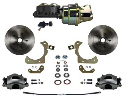 Leed Brakes - Leed Brakes FC1011-K105 Power Front Kit w/Plain Rotors & Zinc Plated Calipers