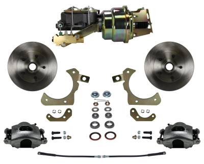 Leed Brakes - Leed Brakes FC1011-K1A1 Power Front Kit w/Plain Rotors & Zinc Plated Calipers
