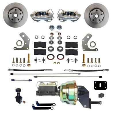 Leed Brakes - Leed Brakes FC2002-8405 Power Front Kit w/Plain Rotors & Zinc Plated Calipers