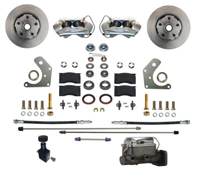 Leed Brakes - Leed Brakes FC2002-C05 Manual Front Kit w/Plain Rotors & Zinc Plated Calipers