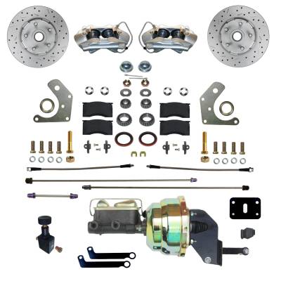 Leed Brakes - Leed Brakes FC2002-8405X Power Front Kit w/Drilled Rotors/Zinc Plated Calipers