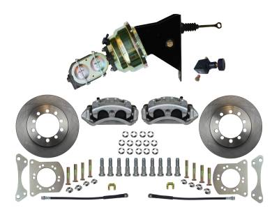 Leed Brakes - Leed Brakes FC5001-8105 Power Front Kit w/Plain Rotors & Zinc Plated Calipers