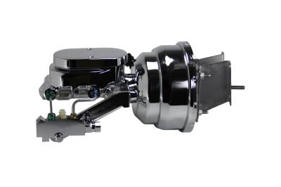 Leed Brakes - Leed Brakes H96B2 8" Dual Power Booster 1-1/8" Bore Flat Top Master Disc/Drum