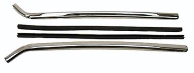 Auto Metal Direct - Auto Metal Direct W-495 L/R Chrome Vertical Quarter Window Trim w/Attach Pair