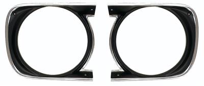 Auto Metal Direct - Auto Metal Direct W-569 Headlamp Bezels Pair for 68 Chevy Camaro Standard