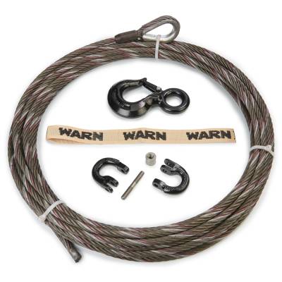 Warn - Warn 82784 Replacement Winch Cable Assembly 7/16" x 100' w/Coupling Link/Hook